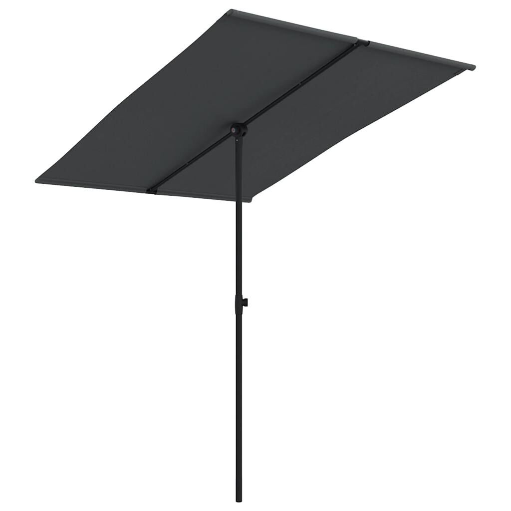 vidaXL Garden Parasol with Aluminium Pole 2x1.5 m Black