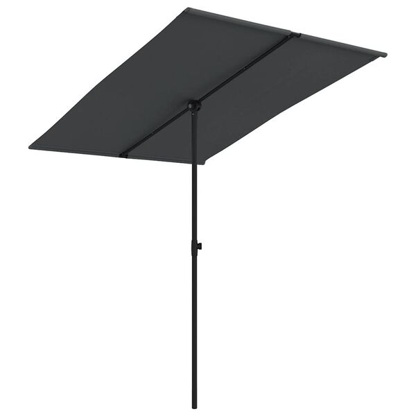 vidaXL Garden Parasol with Aluminium Pole 2x1.5 m Black