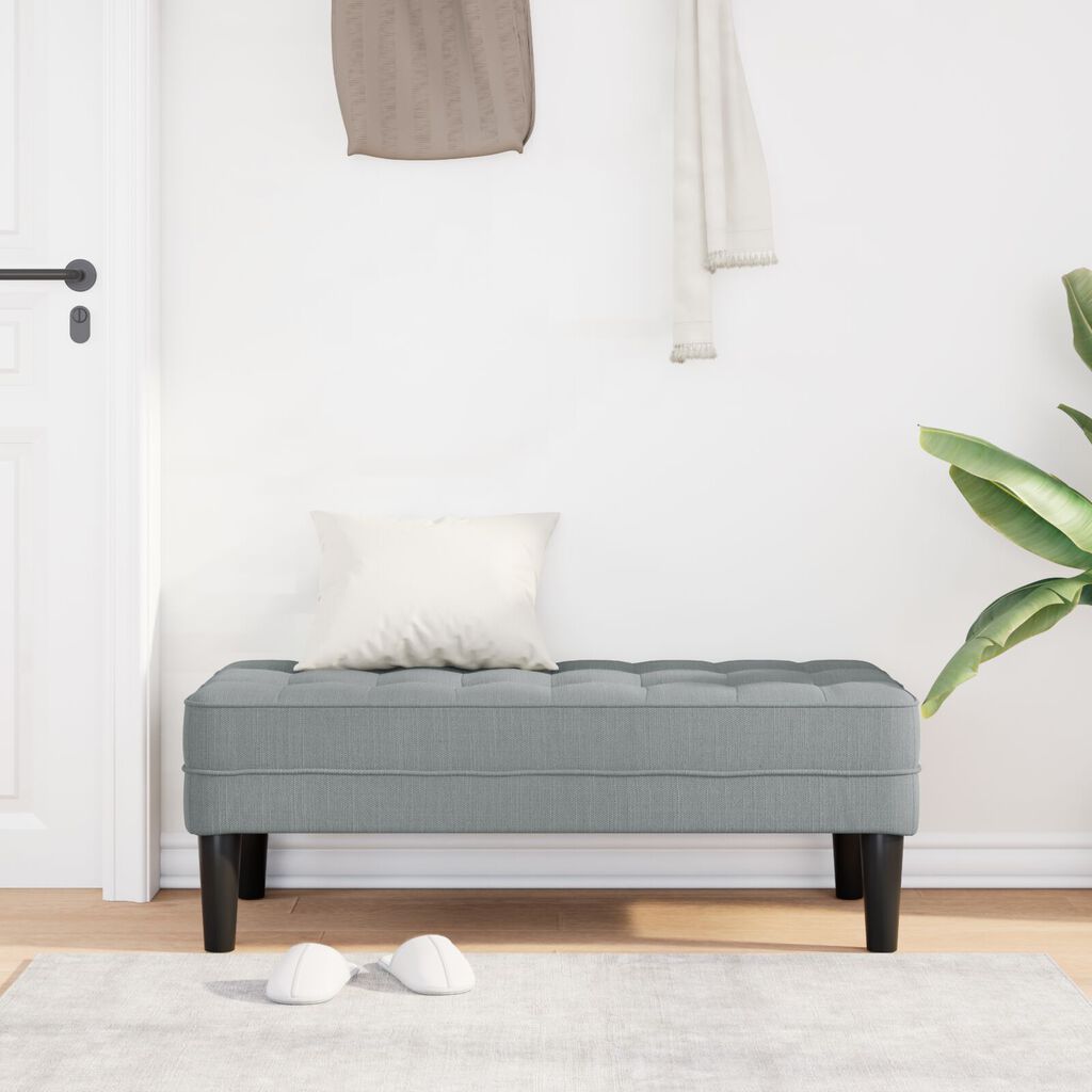 vidaXL Bench Light Grey 113x57x39 cm Fabric