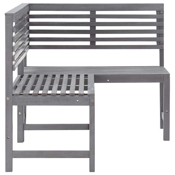 vidaXL Garden Corner Bench Grey 140 cm Solid Acacia Wood