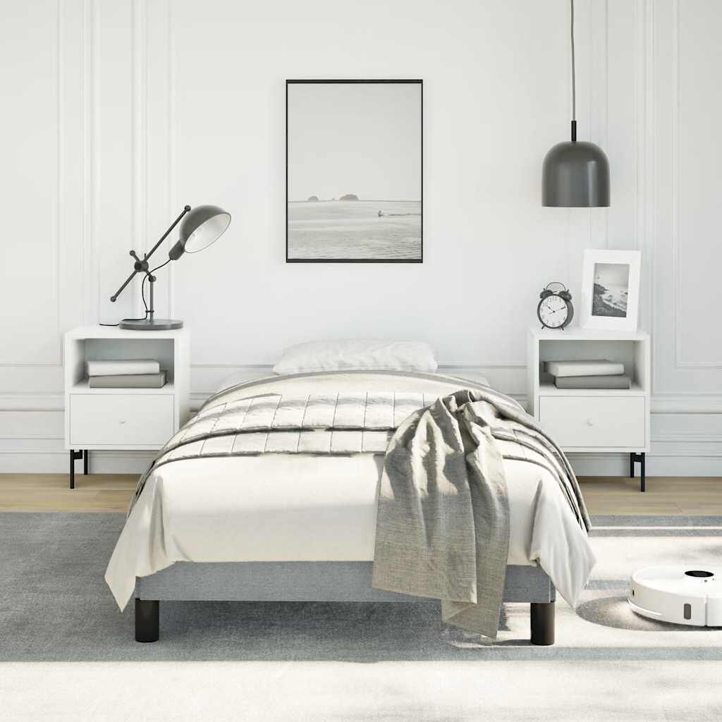 vidaXL Bed Frame without Mattress Light Grey 100x190 cm Twin Fabric