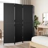 vidaXL Room Divider 4 Panels Black Poly Rattan