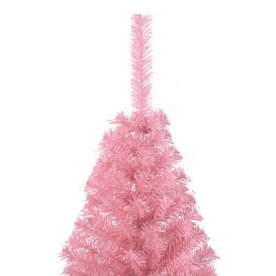 vidaXL Artificial Half Christmas Tree with Stand Pink 120 cm PVC