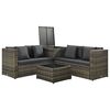 vidaXL 4 Piece Garden Lounge Set with Cushions Poly Rattan Grey