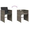 vidaXL 17 Piece Garden Dining Set with Cushions Grey Poly Rattan