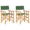 vidaXL Director's Chairs 2 pcs Solid Acacia Wood Green