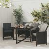 vidaXL 5 Piece Garden Dining Set with Cushions Poly Rattan Black
