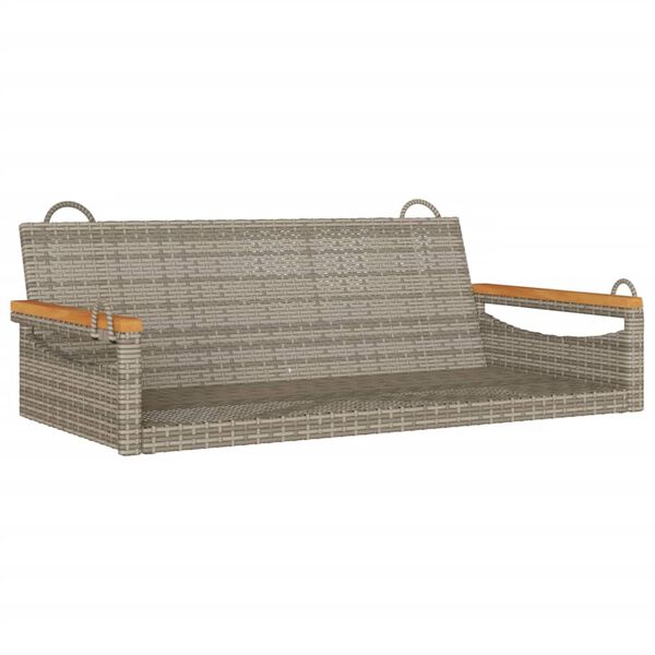vidaXL Swing Bench Grey 109x62x40 cm Poly Rattan
