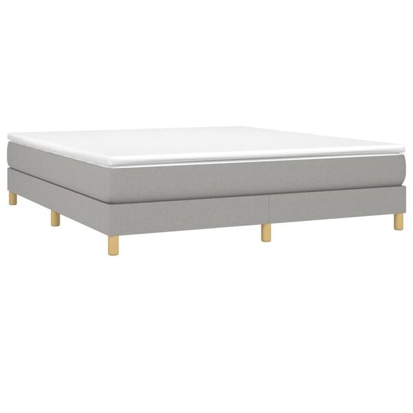 vidaXL Bed Frame without Mattress Light Grey California King Fabric (US Only)