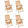 vidaXL Garden Chairs 4 pcs with Taupe Cushions Solid Teak Wood