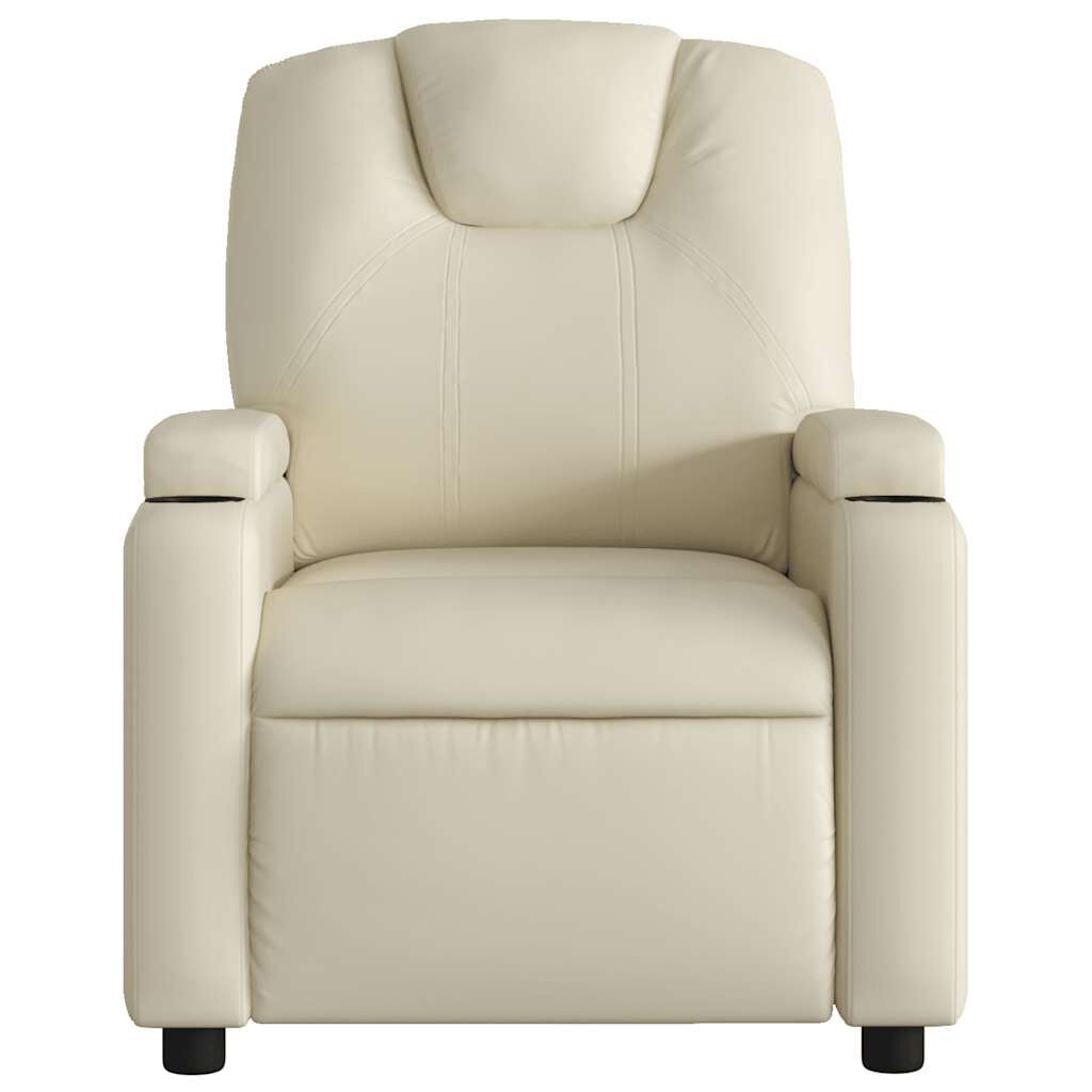 vidaXL Recliner Chair Cream Faux Leather
