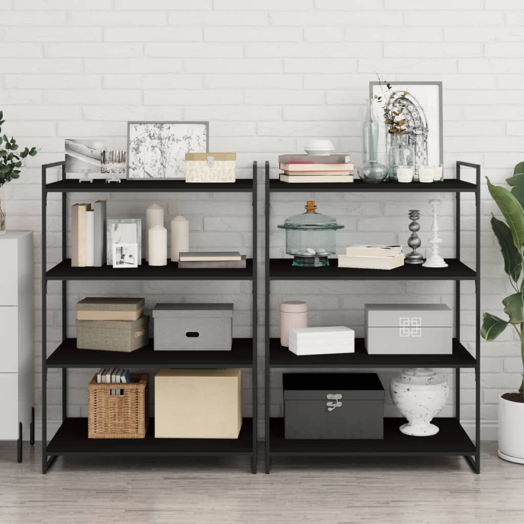 vidaXL Bookshelf Boards 8 pcs Black 80x50x1.5 cm Engineered Wood