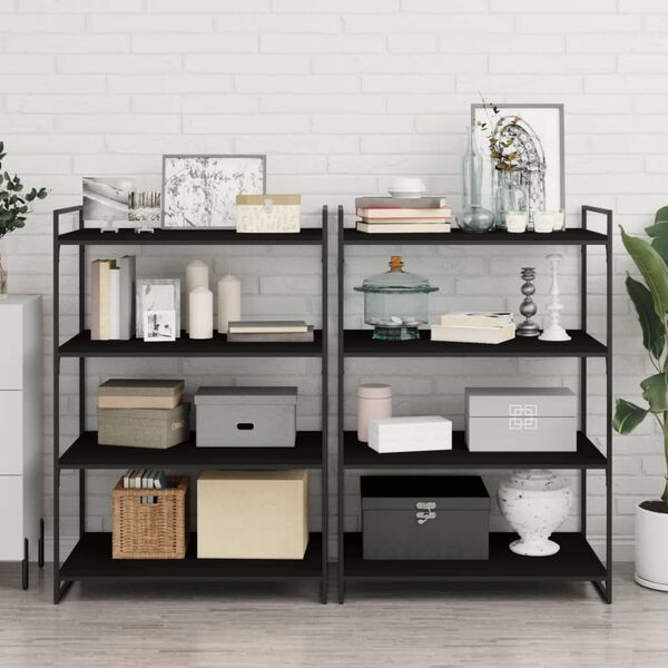 vidaXL Bookshelf Boards 8 pcs Black 80x50x1.5 cm Engineered Wood
