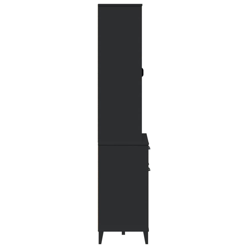 vidaXL Highboard VIKEN Black 80x40x190 cm Solid Wood Pine