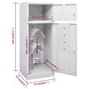 vidaXL Saddle Cabinet Light Grey 53x53x140 cm Steel