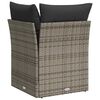 vidaXL Garden Sofa Corner with Cushions Grey Poly Rattan