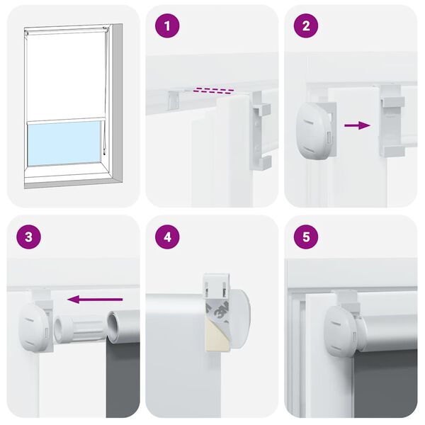 Roller Blind Blackout 60 x 120 cm Grey