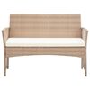 vidaXL 4 Piece Garden Lounge Set with Cushion Poly Rattan Beige