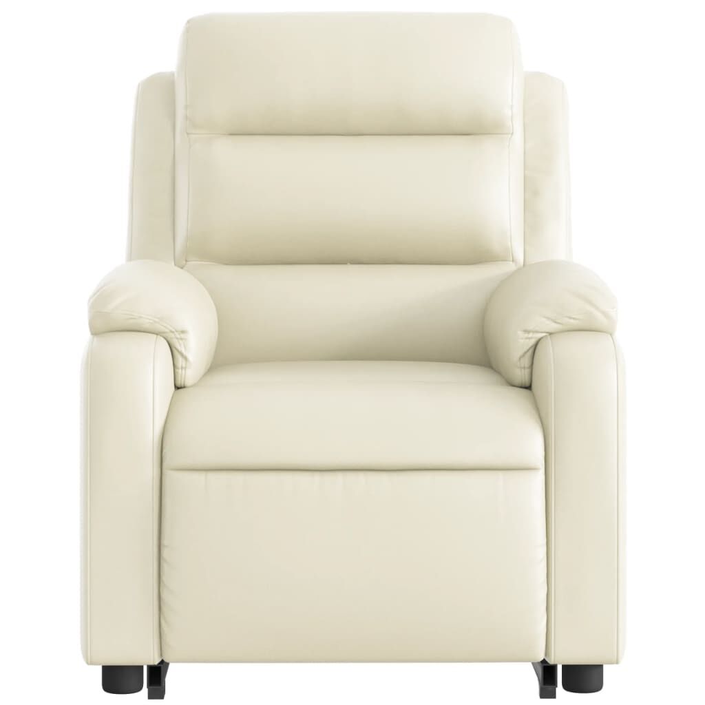vidaXL Stand up Massage Recliner Chair Cream Faux Leather