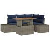 vidaXL Garden Dining Set with Cushion 5 pcs Grey and Navy