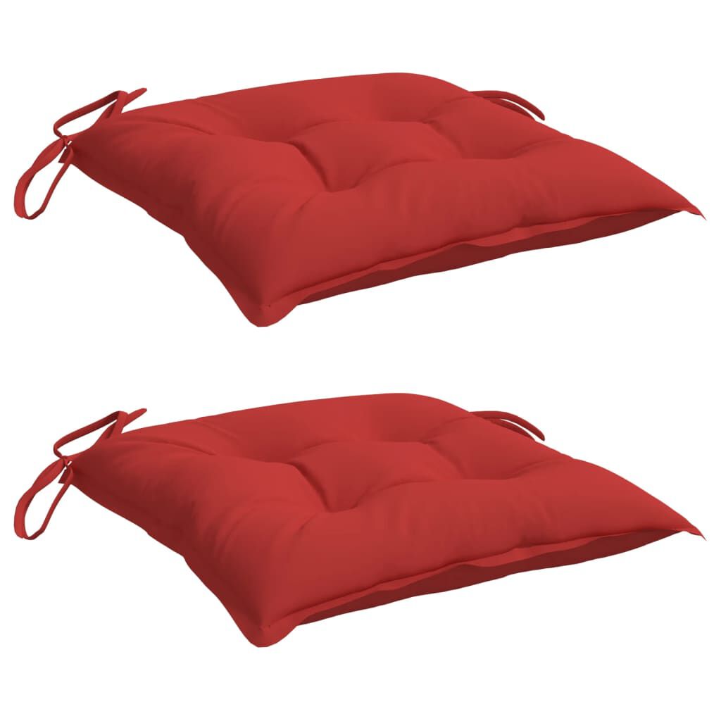 vidaXL Chair Cushions 2 pcs Red 40x40x7 cm Oxford Fabric