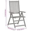 vidaXL Garden Reclining Chairs with Cushions 8 pcs Grey Solid Wood Acacia