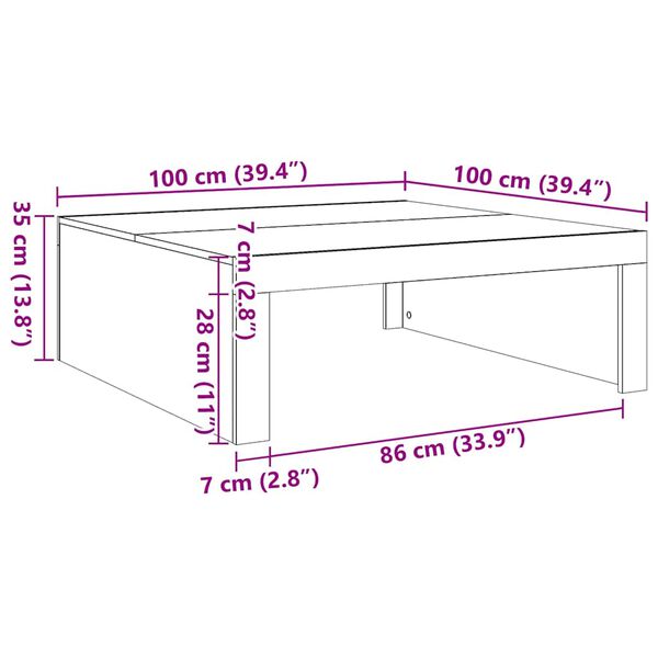 vidaXL Coffee Table White 100x100x35 cm Engineered Wood