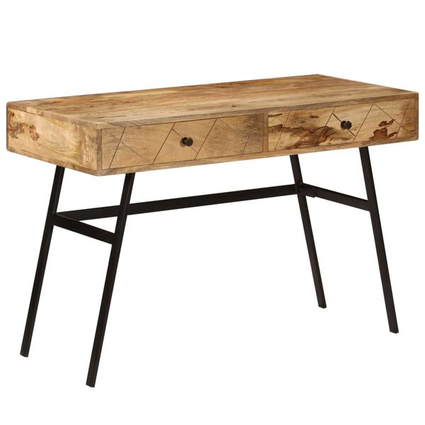 vidaXL Writing Desk with Drawers Solid Mango Wood 110x50x76 cm