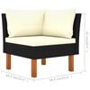 vidaXL 3 Piece Garden Lounge Set Poly Rattan and Solid Eucalyptus Wood