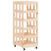 vidaXL Log Holder with Wheels 40x49x110 cm Solid Wood Pine