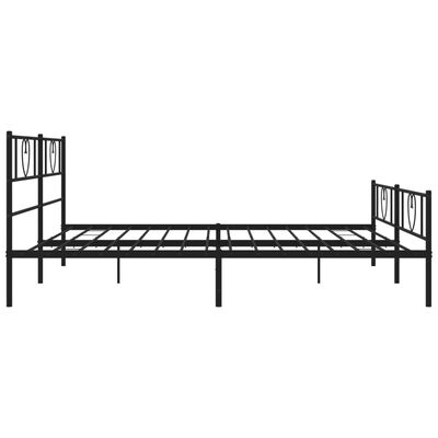 vidaXL Metal Bed Frame without Mattress with Footboard Black 193x203 cm