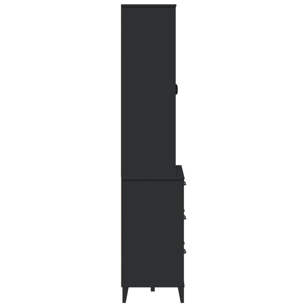 vidaXL Highboard VIKEN Black 80x40x190 cm Solid Wood Pine