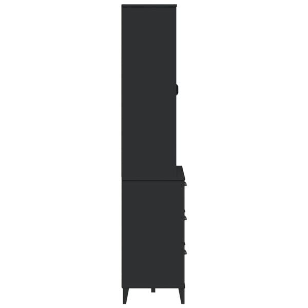 vidaXL Highboard VIKEN Black 80x40x190 cm Solid Wood Pine