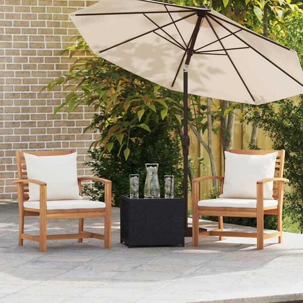 vidaXL Garden Chairs 2 pcs Natural 60 x 65 x 76.5 cm Solid teak wood