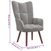 vidaXL Relaxing Chair Light Grey Velvet