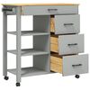 vidaXL Kitchen Trolley MONZA 84x40x90 cm Solid Wood Pine