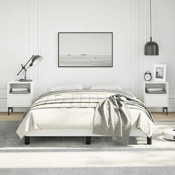 vidaXL Bed Frame without Mattress White 137x190 cm Full Faux Leather