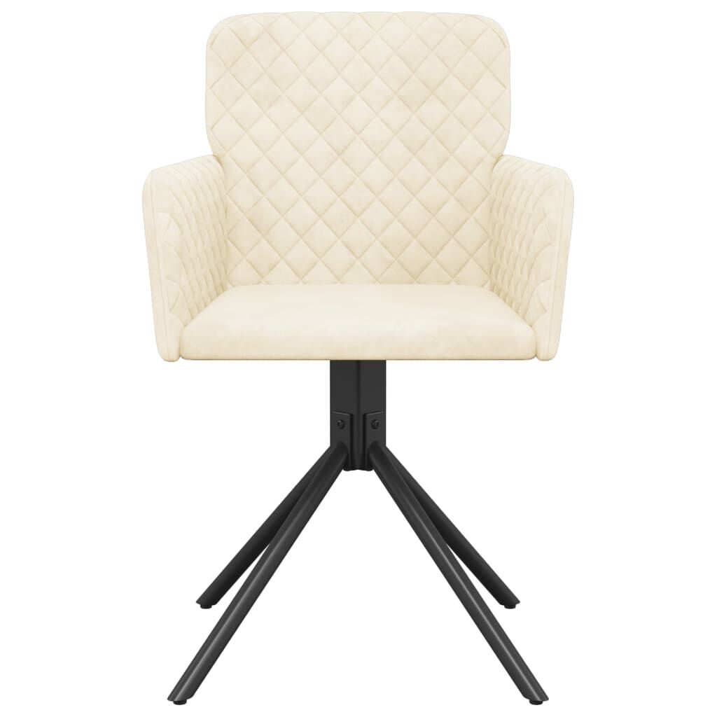 vidaXL Swivel Dining Chairs 2 pcs Cream Velvet