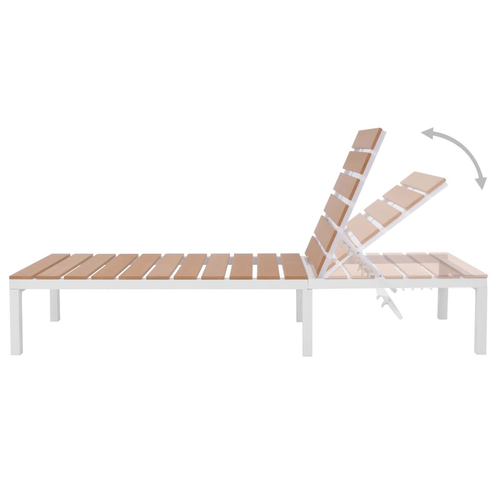 vidaXL Sun Lounger Aluminium and WPC Brown