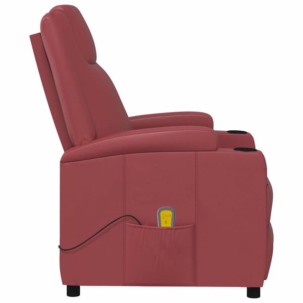 vidaXL Massage Chair Wine Red Faux Leather