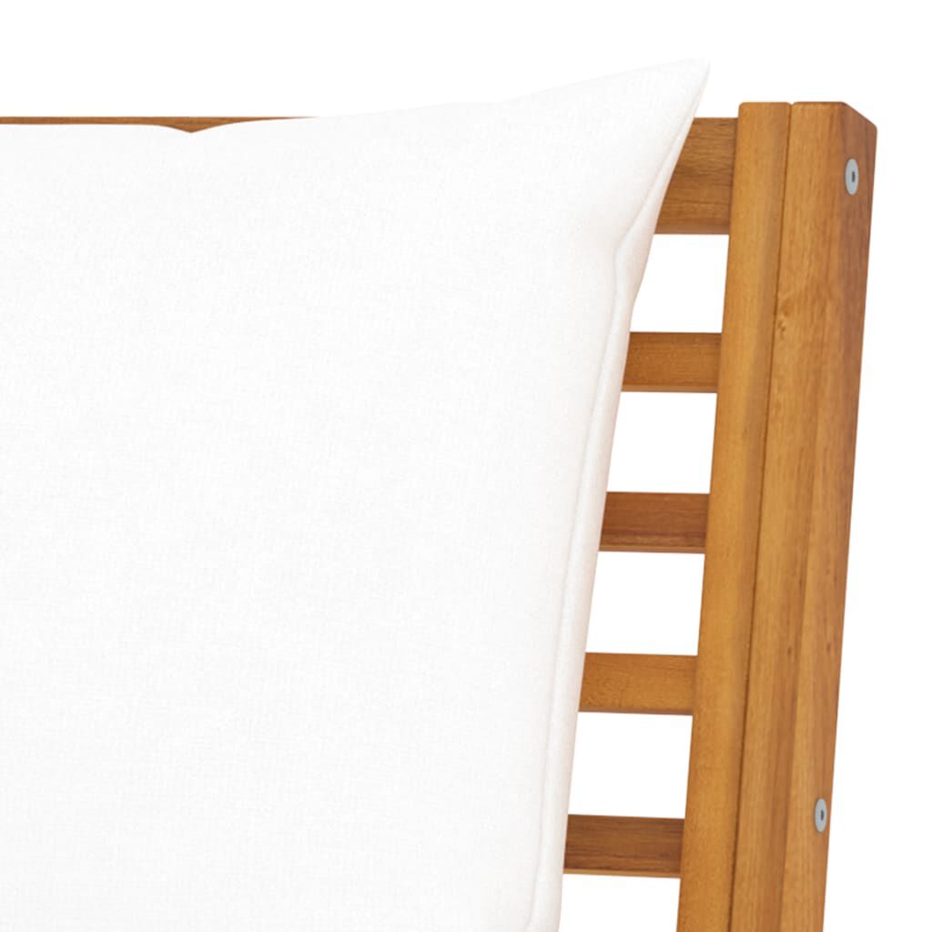 vidaXL Garden Bench 114.5 cm with Cream Cushion Solid Acacia Wood