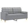 vidaXL 2-Seater Sofa with Throw Pillows Light Grey 140 cm Fabric