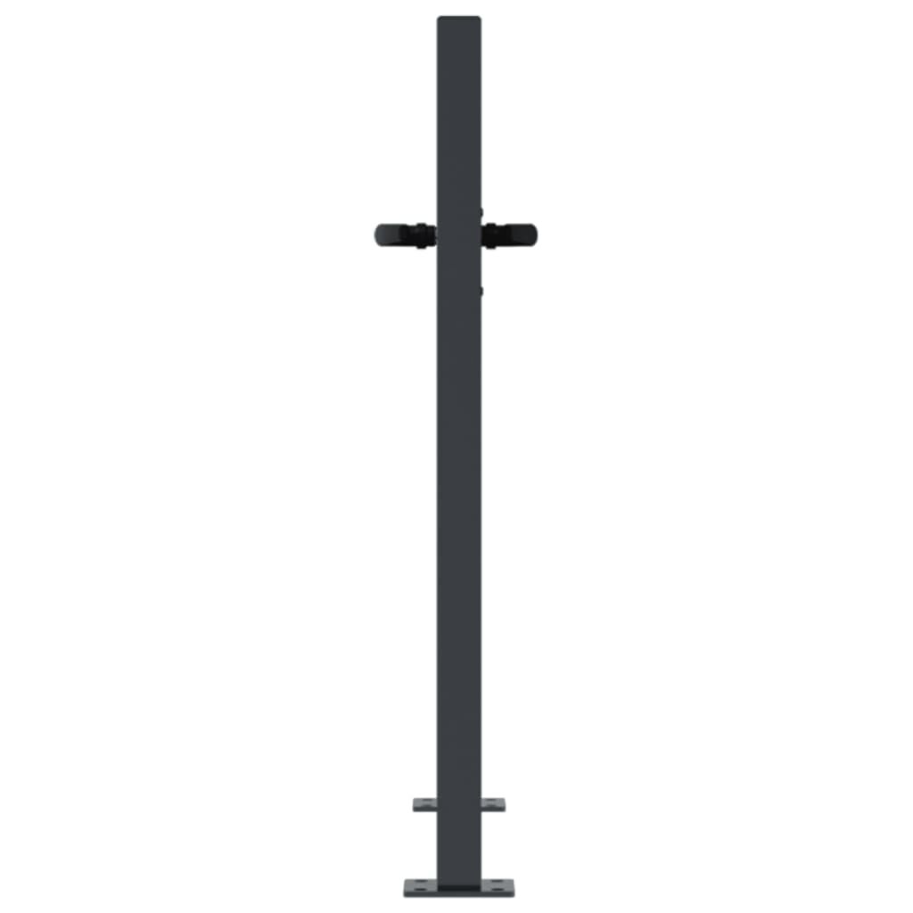 vidaXL Garden Gate Anthracite 105x105 cm Steel Bamboo Design