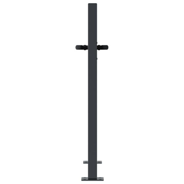 vidaXL Garden Gate Anthracite 105x105 cm Steel Bamboo Design