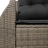 vidaXL Garden Sofa with Cushions 2-Seater Grey Poly Rattan