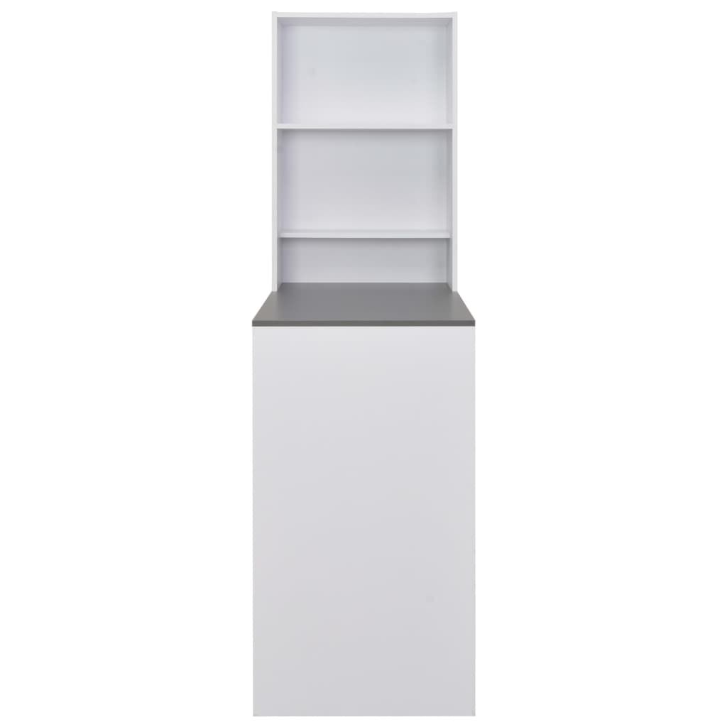vidaXL Bar Table with Cabinet White 115x59x200 cm