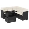 vidaXL 6 Piece Garden Sofa Set with Cushions Black Poly Rattan