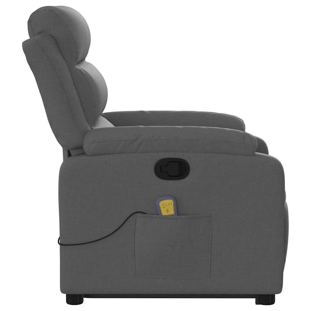 vidaXL Stand up Massage Recliner Chair Dark Grey Fabric