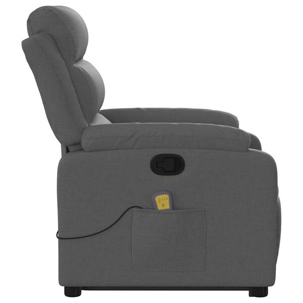 vidaXL Stand up Massage Recliner Chair Dark Grey Fabric