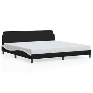 vidaXL Bed Frame "Dover" Black and White 193x203 cm Faux Leather
